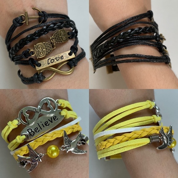NEW Pick 1 Layered Leather Charm Bracelet - Picture 7 of 10
